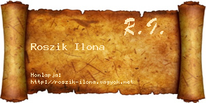 Roszik Ilona névjegykártya
