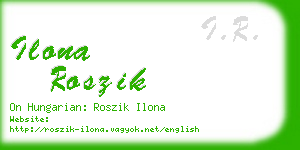 ilona roszik business card